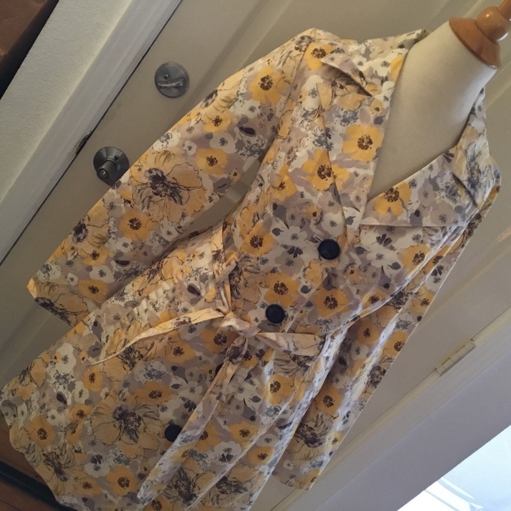 Vintage Floral Trench Coat